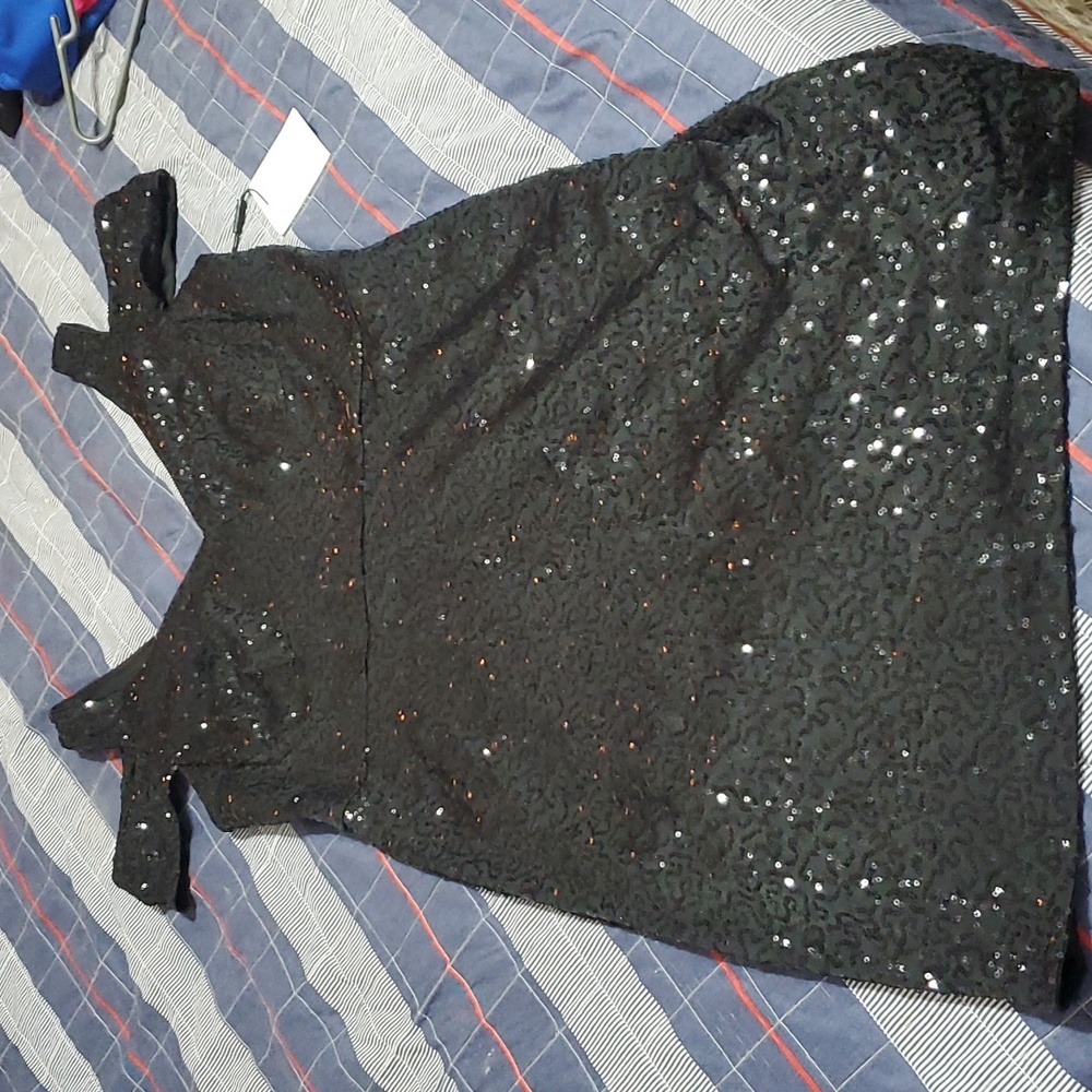 Calvin Klein Dresses | Calvin Klein - Black Sequin Mini Dress Size 14